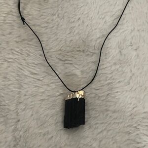 Black Tourmaline Pendant. NEW.